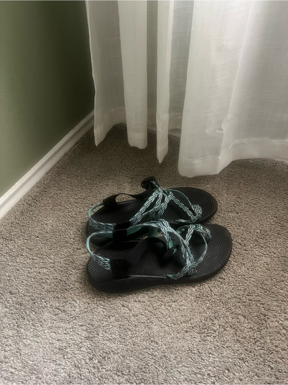 Chaco Black & Teal Strap Sandals